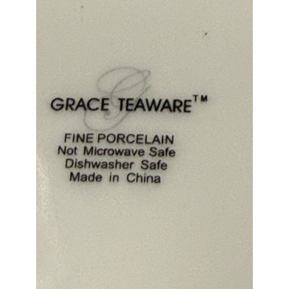 Grace Teaware Blue Chinoiserie Floral Fine Porcelain Mug Gold Trim 4.25" - Picture 7 of 7